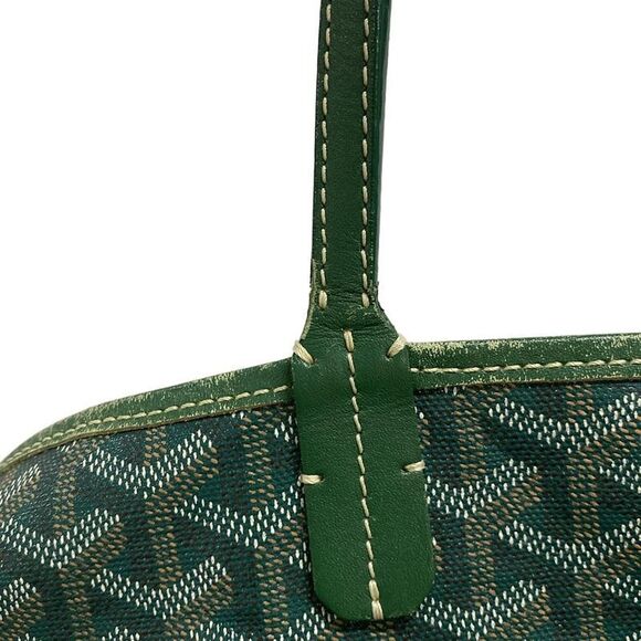 Goyard Tote Bag Saint Louis PM Green Leather - Picture 11 of 15